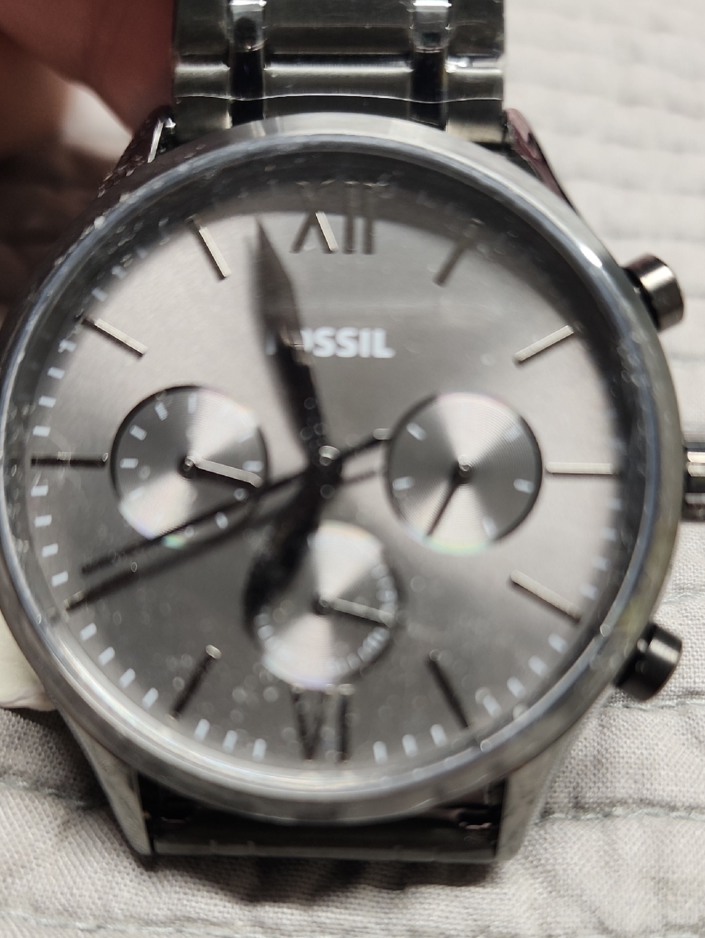 Fossil Gunmetal Gray Stainless Steel Chronograph Watch